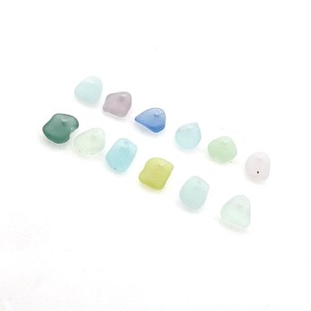 tiny pastel sea glass beads