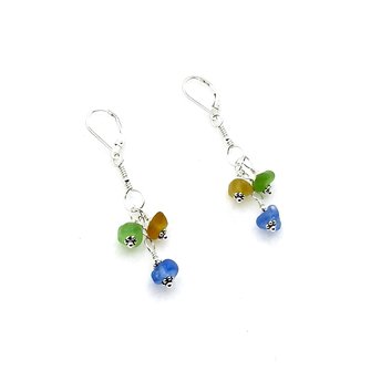 sea glass dangle drop earrings